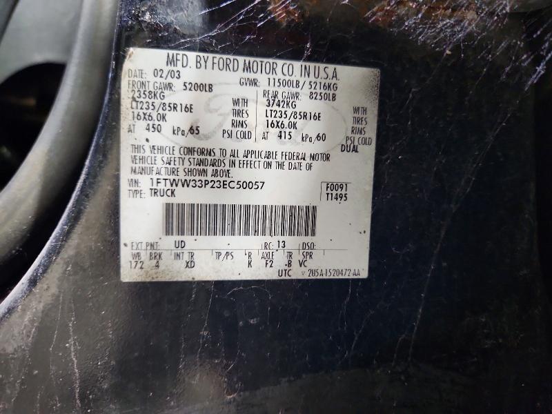 55756386 :رقم المزاد ، 1FTWW33P23EC50057 vin ، 2003 Ford F350 مزاد بيع