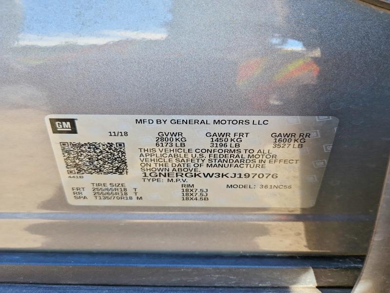 Aukcja sprzedaży 2019 Chevrolet Traverse, vin: 1GNERGKW3KJ197076, numer aukcji: 56271776
