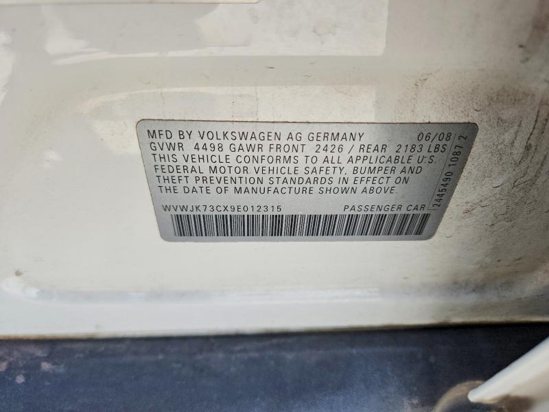 57081916 :رقم المزاد ، WVWJK73CX9E012315 vin ، 2009 Volkswagen Passat مزاد بيع