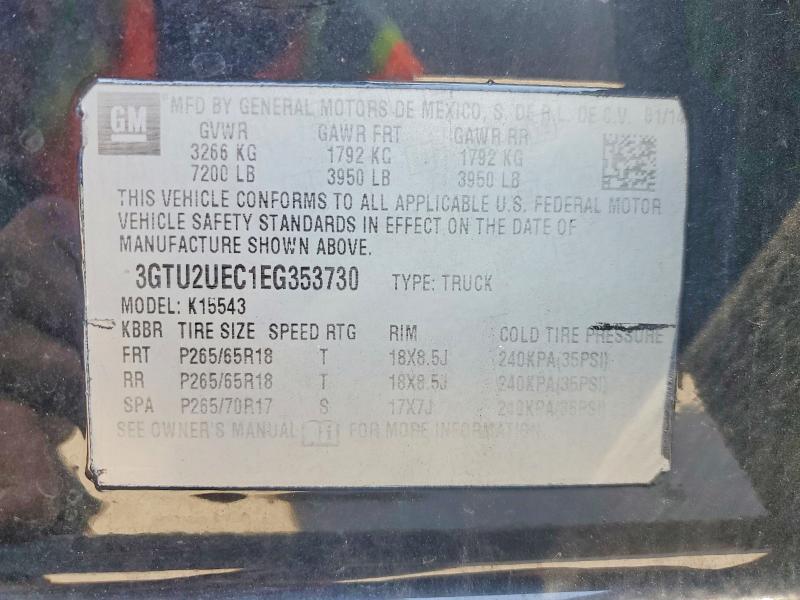 58968776 :رقم المزاد ، 3GTU2UEC1EG353730 vin ، 2014 Gmc Sierra مزاد بيع