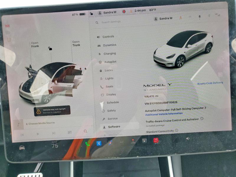 Aukcja sprzedaży 2021 Tesla Model Y, vin: 5YJYGDED8MF110626, numer aukcji: 56455696