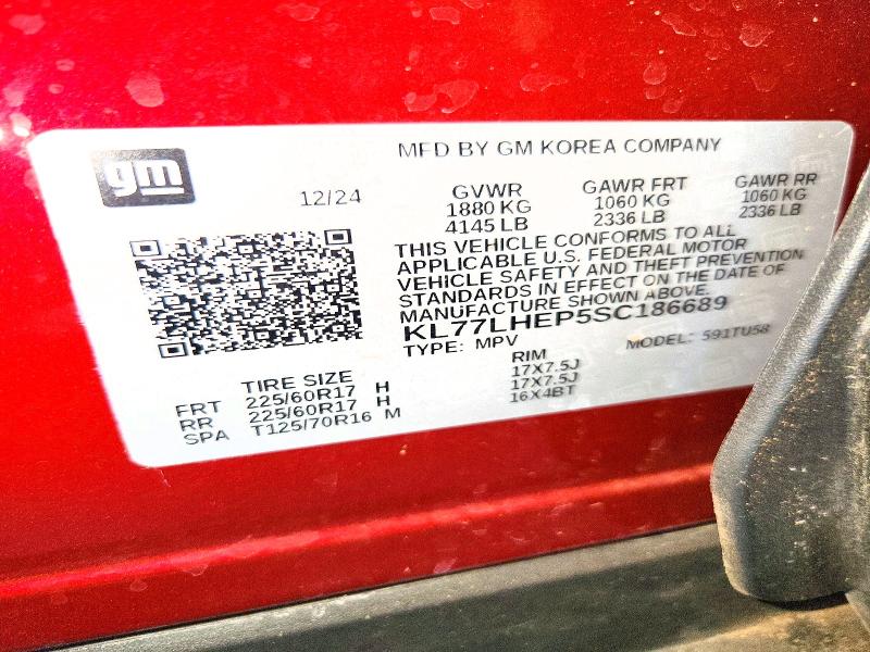 Продаж на аукціоні авто 2025 Chevrolet Trax, vin: KL77LHEP5SC186689, номер лоту: 58463556