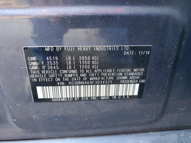 Aukcja sprzedaży 2015 Subaru Legacy, vin: 4S3BNBA69F3034325, numer aukcji: 59125626