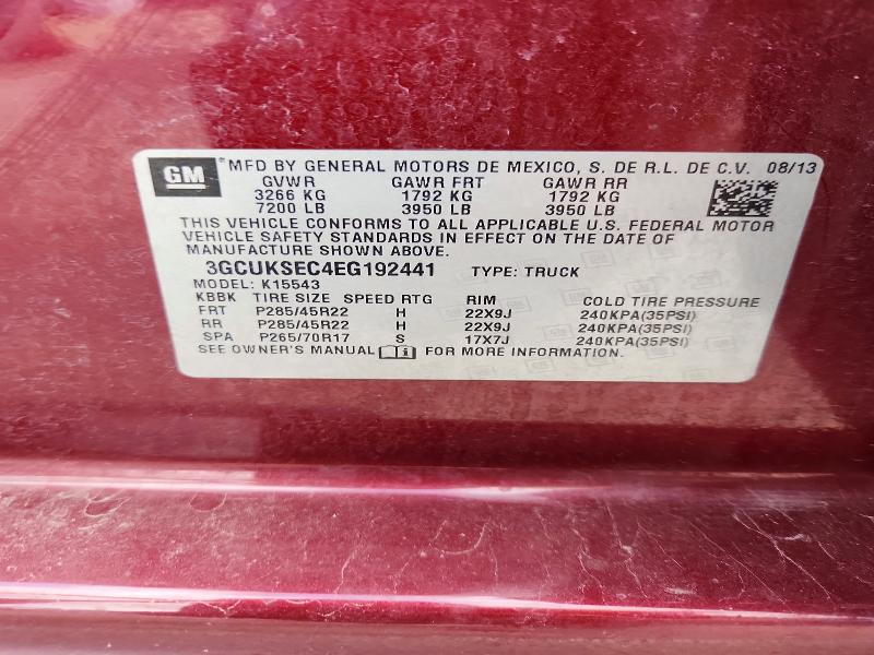 Продажа на аукционе авто 2014 Chevrolet Silverado, vin: 3GCUKSEC4EG192441, номер лота: 56329546