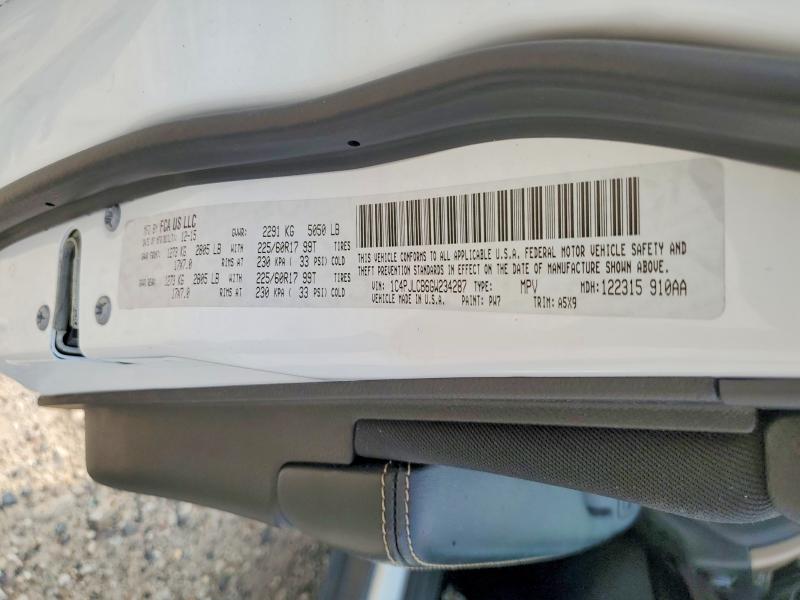 Aukcja sprzedaży 2016 Jeep Cherokee, vin: 1C4PJLCB6GW234287, numer aukcji: 58608676