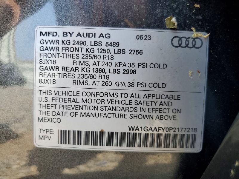Aukcja sprzedaży 2023 Audi Q5, vin: WA1GAAFY0P2177218, numer aukcji: 59032956