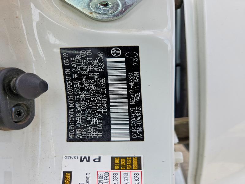 Aukcja sprzedaży 2020 Toyota Corolla, vin: JTDS4RCE3LJ013686, numer aukcji: 56125476
