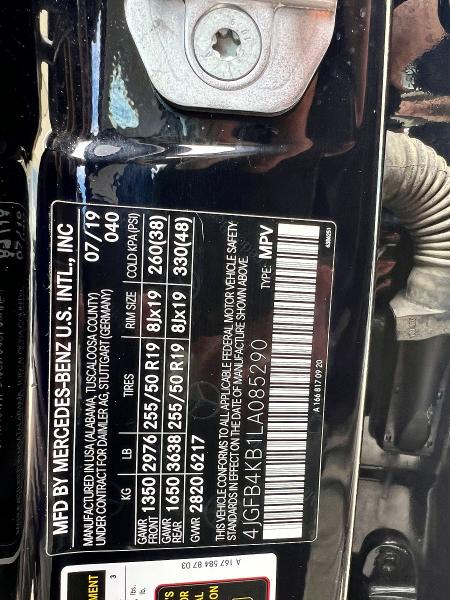 Aukcja sprzedaży 2020 Mercedes-benz Gle, vin: 4JGFB4KB1LA085290, numer aukcji: 56309336