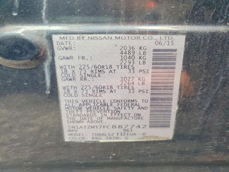 Aukcja sprzedaży 2015 Nissan Rogue, vin: 5N1AT2MT7FC887742, numer aukcji: 56108596