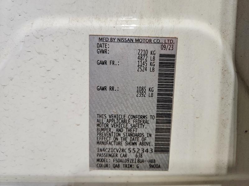 Aukcja sprzedaży 2024 Nissan Leaf, vin: 1N4CZ1CV2RC552343, numer aukcji: 57231606
