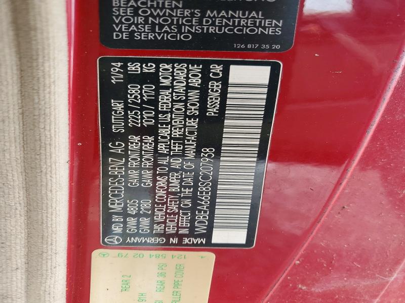 Продаж на аукціоні авто 1995 Mercedes-benz E, vin: WDBEA66E8SC207938, номер лоту: 57018256