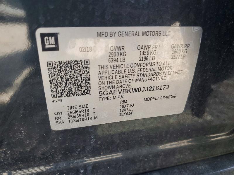 Продажа на аукционе авто 2018 Buick Enclave, vin: 5GAEVBKW0JJ216173, номер лота: 55955046