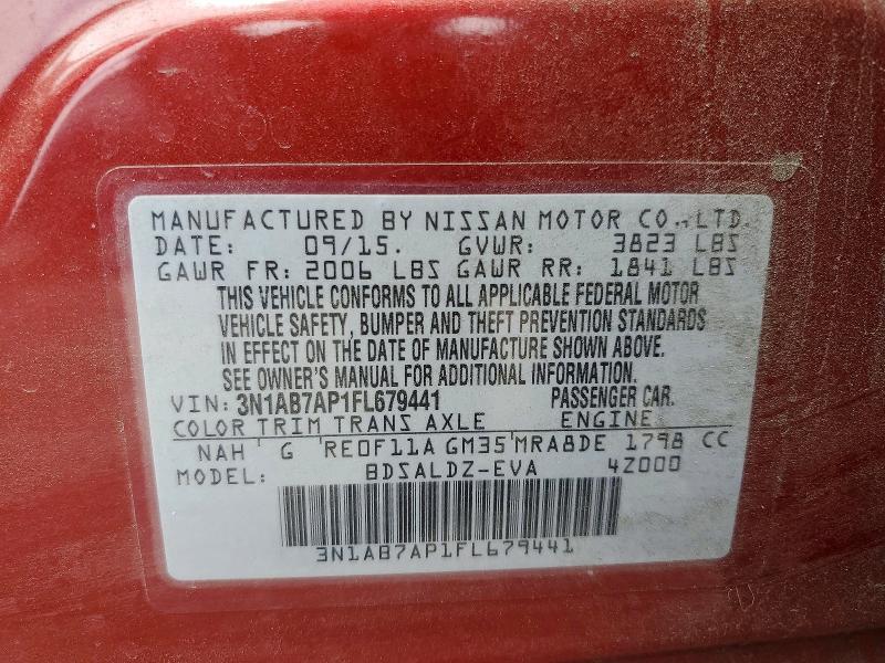 Продажа на аукционе авто 2015 Nissan Sentra, vin: 3N1AB7AP1FL679441, номер лота: 58224346