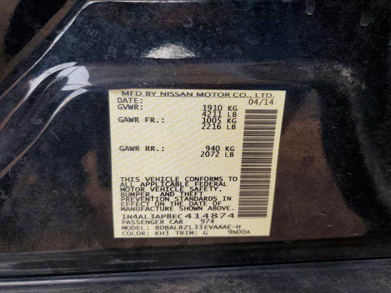 57346626 :رقم المزاد ، 1N4AL3AP8EC414874 vin ، 2014 Nissan Altima مزاد بيع