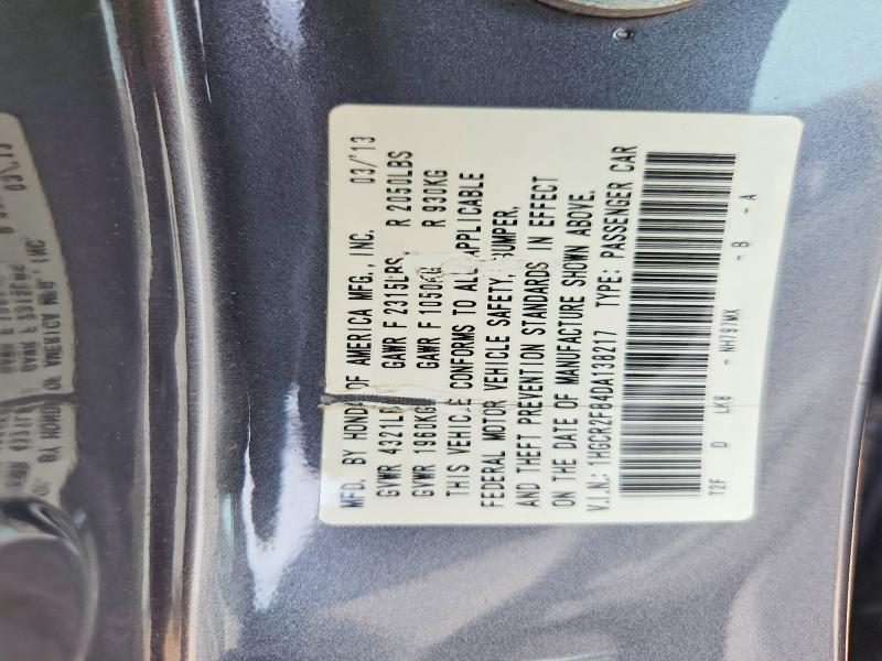 Aukcja sprzedaży 2013 Honda Accord, vin: 1HGCR2F84DA138217, numer aukcji: 58509116