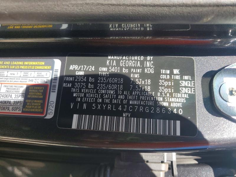 Продаж на аукціоні авто 2024 Kia Sorento, vin: 5XYRL4JC7RG286340, номер лоту: 55759526