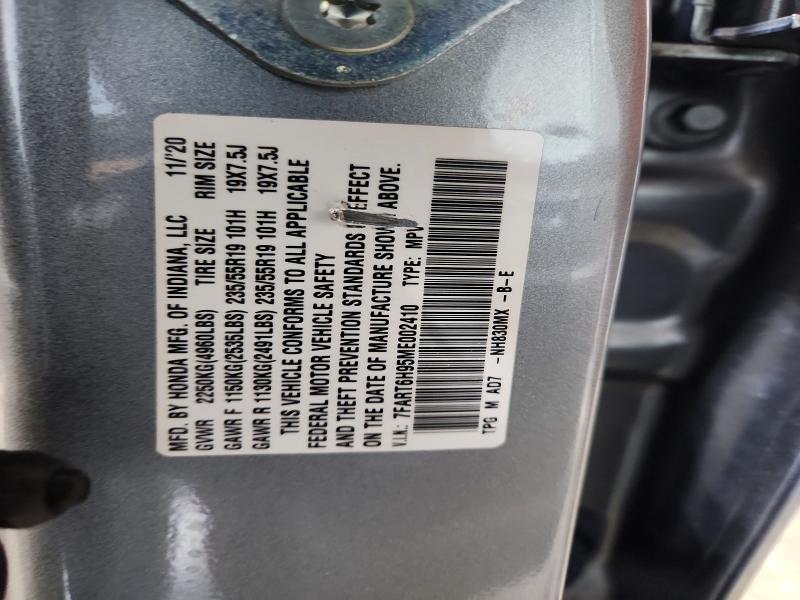Продаж на аукціоні авто 2021 Honda Cr-v, vin: 7FART6H95ME002410, номер лоту: 56969936