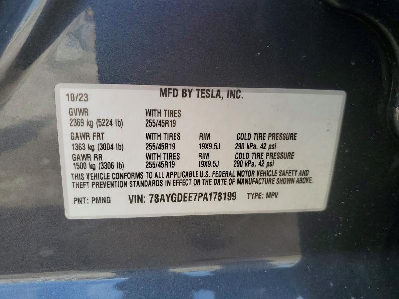 56280216 :رقم المزاد ، 7SAYGDEE7PA178199 vin ، 2023 Tesla Model Y مزاد بيع