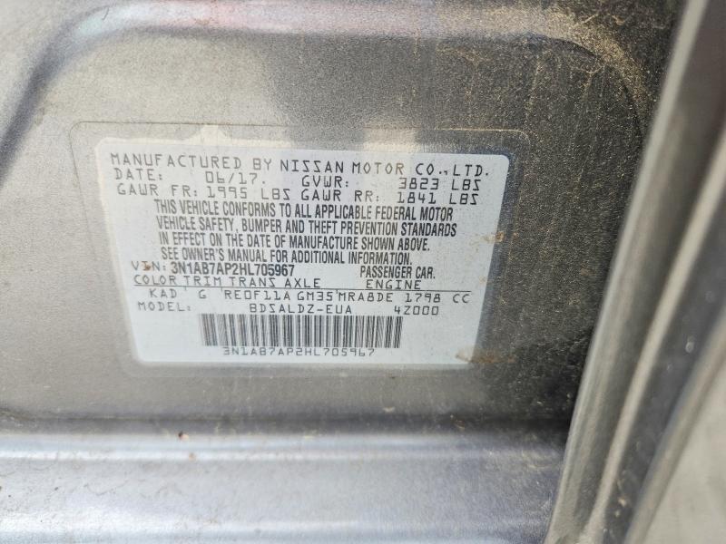 56538266 :رقم المزاد ، 3N1AB7AP2HL705967 vin ، 2017 Nissan Sentra مزاد بيع