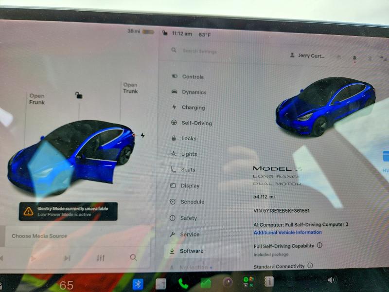 55799226 :رقم المزاد ، 5YJ3E1EB5KF361551 vin ، 2019 Tesla Model 3 مزاد بيع