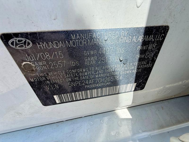 55941966 :رقم المزاد ، 5NPE24AF7GH265764 vin ، 2016 Hyundai Sonata مزاد بيع
