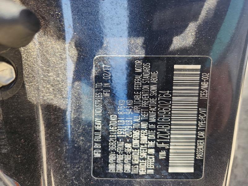 57492276 :رقم المزاد ، JF1ZCAB16H9602764 vin ، 2017 Subaru Brz مزاد بيع