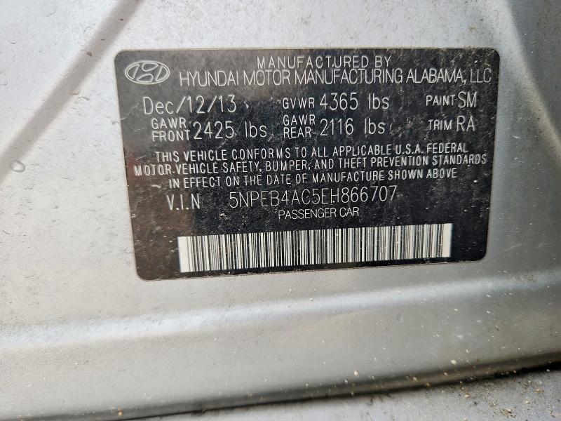 Aukcja sprzedaży 2014 Hyundai Sonata, vin: 5NPEB4AC5EH866707, numer aukcji: 57346846
