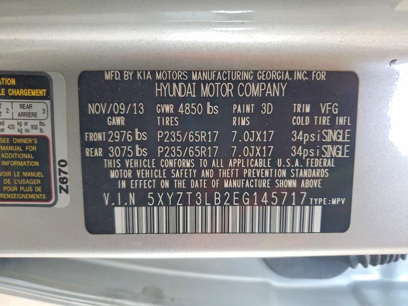 Продаж на аукціоні авто 2014 Hyundai Santa Fe Sport, vin: 5XYZT3LB2EG145717, номер лоту: 56036866