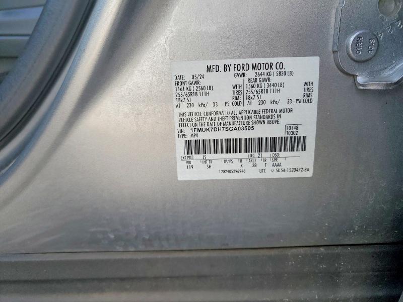 2025 Ford Explorer მანქანა იყიდება აუქციონზე, vin: 1FMUK7DH7SGA03505, აუქციონის ნომერი: 58378536