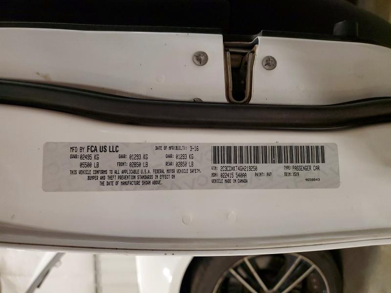 2016 Dodge Charger მანქანა იყიდება აუქციონზე, vin: 2C3CDXKT4GH219250, აუქციონის ნომერი: 58629526