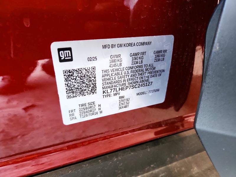 Продажа на аукционе авто 2025 Chevrolet Trax, vin: KL77LHEP7SC245127, номер лота: 58135676