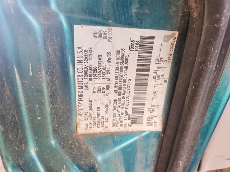 56702876 :رقم المزاد ، 1FMPU18L2WLC33145 vin ، 1998 Ford Expedition مزاد بيع