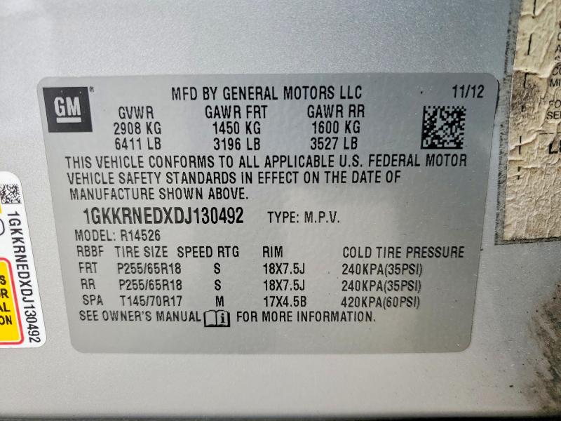 Продажа на аукционе авто 2013 Gmc Acadia, vin: 1GKKRNEDXDJ130492, номер лота: 57469776