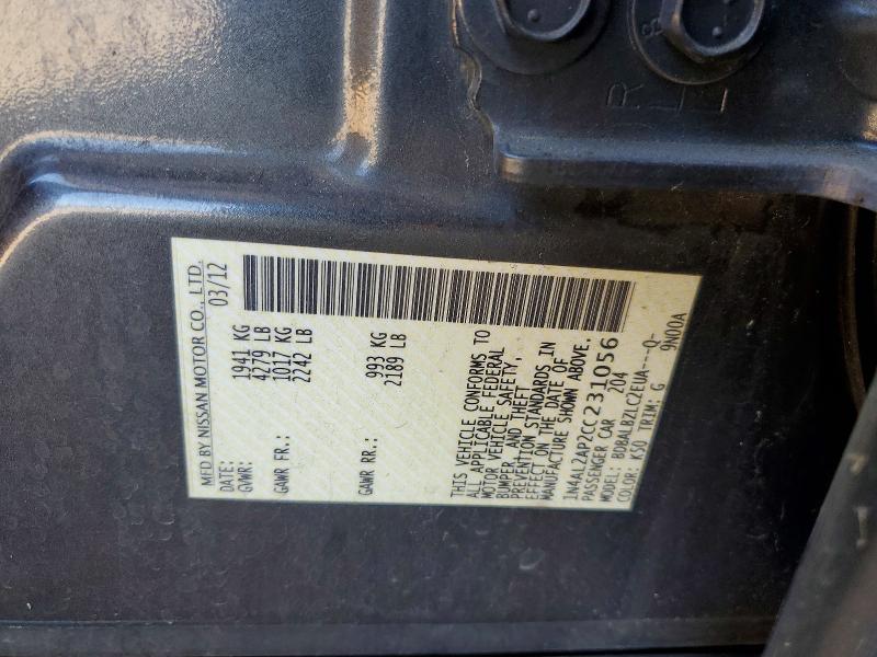 Aukcja sprzedaży 2012 Nissan Altima, vin: 1N4AL2AP2CC231056, numer aukcji: 57272446