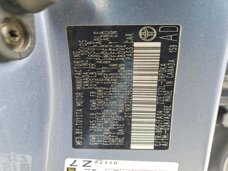 Продаж на аукціоні авто 2006 Toyota Corolla Matrix, vin: 2T1KR32E96C570599, номер лоту: 56511186