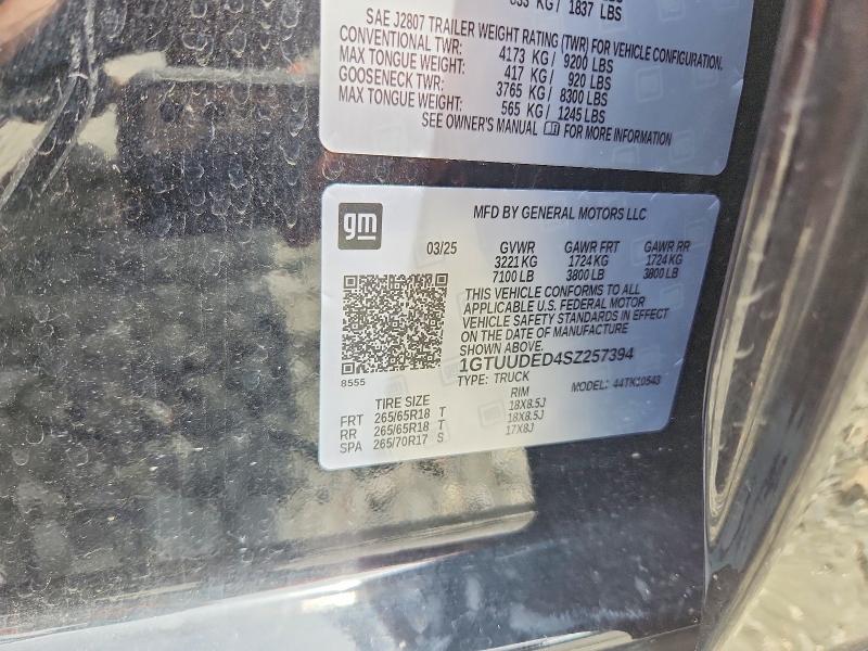 58094416 :رقم المزاد ، 1GTUUDED4SZ257394 vin ، 2025 Gmc Sierra مزاد بيع