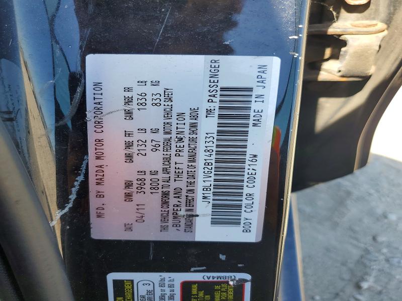 58737186 :رقم المزاد ، JM1BL1VG2B1481331 vin ، 2011 Mazda 3 مزاد بيع