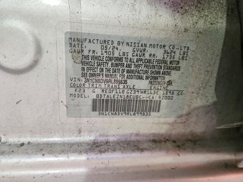 Auction sale of the 2024 Nissan Versa, vin: 3N1CN8DV9RL899835, lot number: 56136176