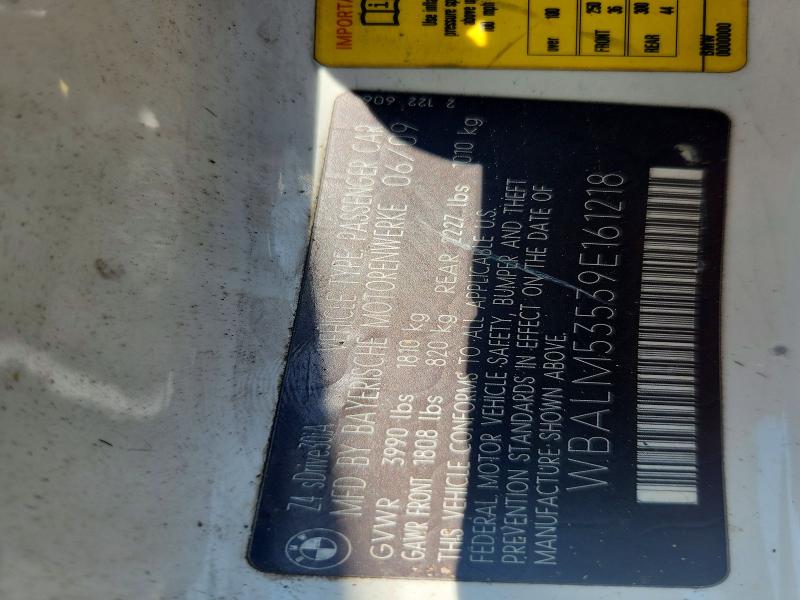 59372586 :رقم المزاد ، WBALM53539E161218 vin ، 2009 Bmw Z4 مزاد بيع