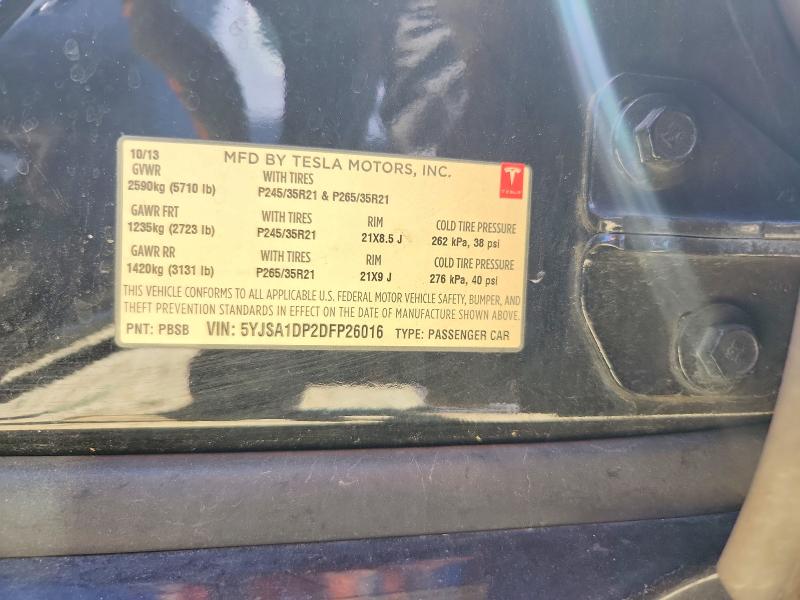 Aukcja sprzedaży 2013 Tesla Model S, vin: 5YJSA1DP2DFP26016, numer aukcji: 57208996