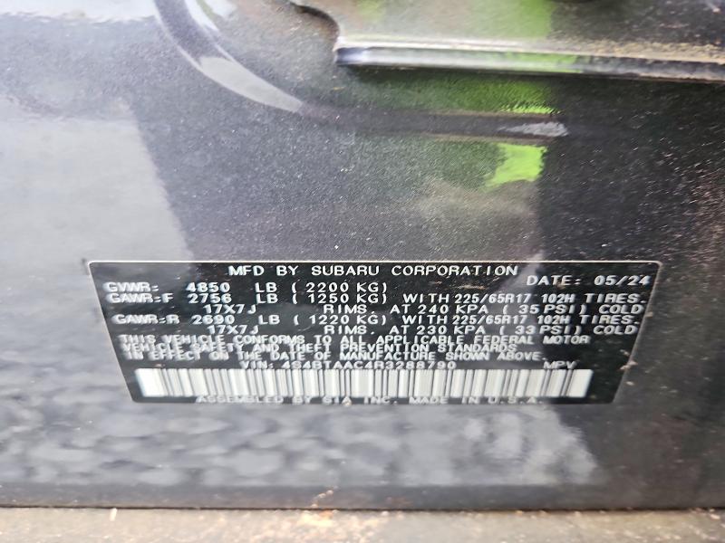 Aukcja sprzedaży 2024 Subaru Outback, vin: 4S4BTAAC4R3288790, numer aukcji: 58462986