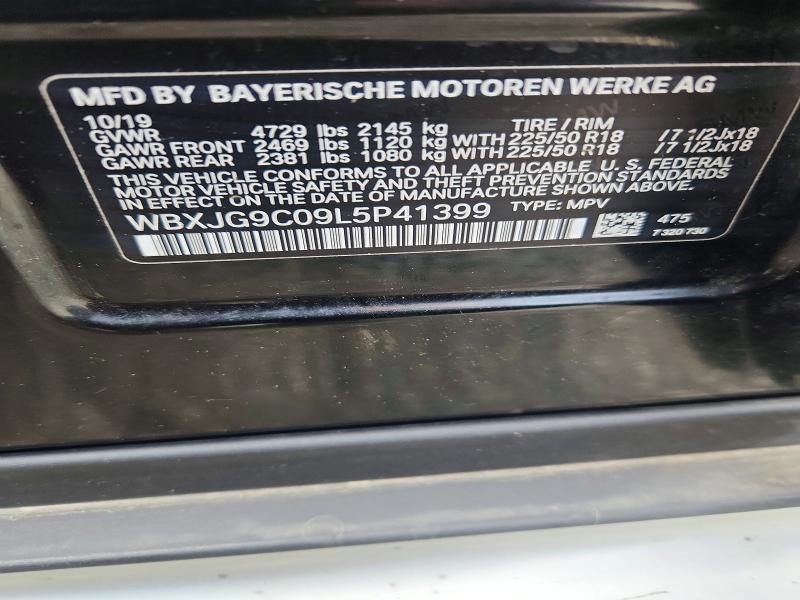 2020 Bmw X1 მანქანა იყიდება აუქციონზე, vin: WBXJG9C09L5P41399, აუქციონის ნომერი: 57662636