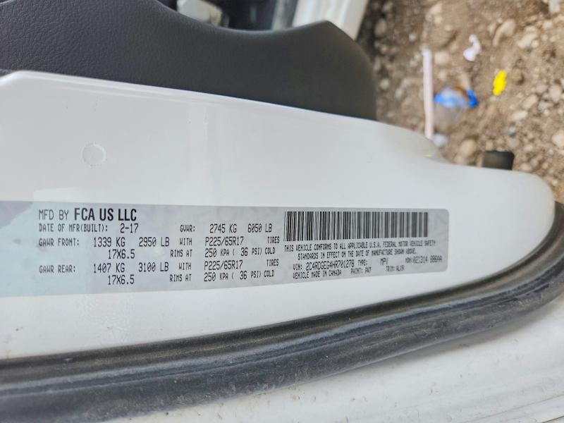 2017 Dodge Grand Caravan მანქანა იყიდება აუქციონზე, vin: 2C4RDGEG4HR701278, აუქციონის ნომერი: 55586326