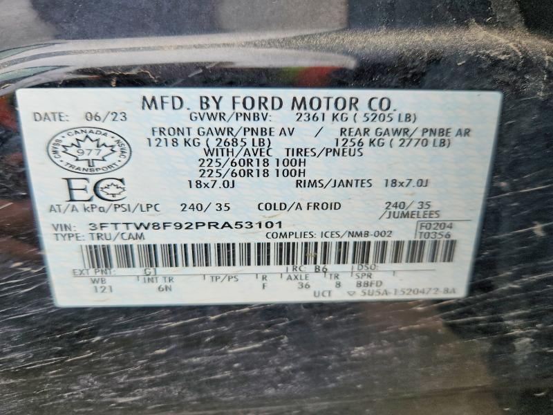 Продаж на аукціоні авто 2023 Ford Maverick, vin: 3FTTW8F92PRA53101, номер лоту: 55656656