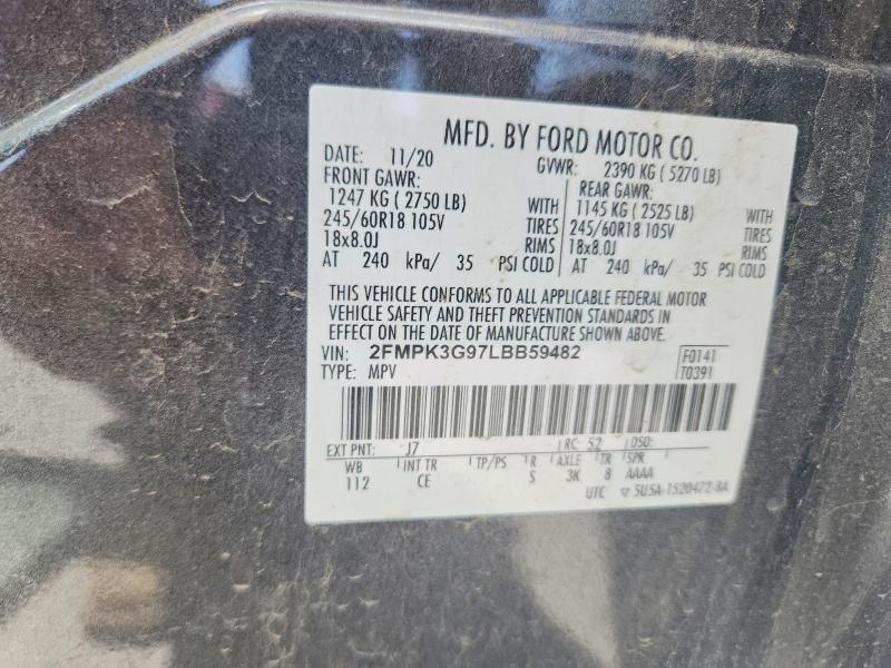 Aukcja sprzedaży 2020 Ford Edge, vin: 2FMPK3G97LBB59482, numer aukcji: 59270796