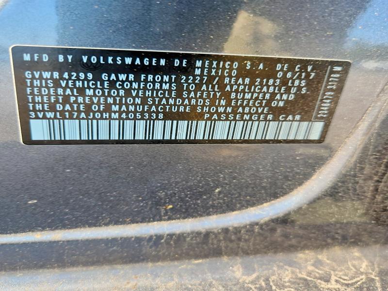 Продажа на аукционе авто 2017 Volkswagen Jetta, vin: 3VWL17AJ0HM405338, номер лота: 59193016