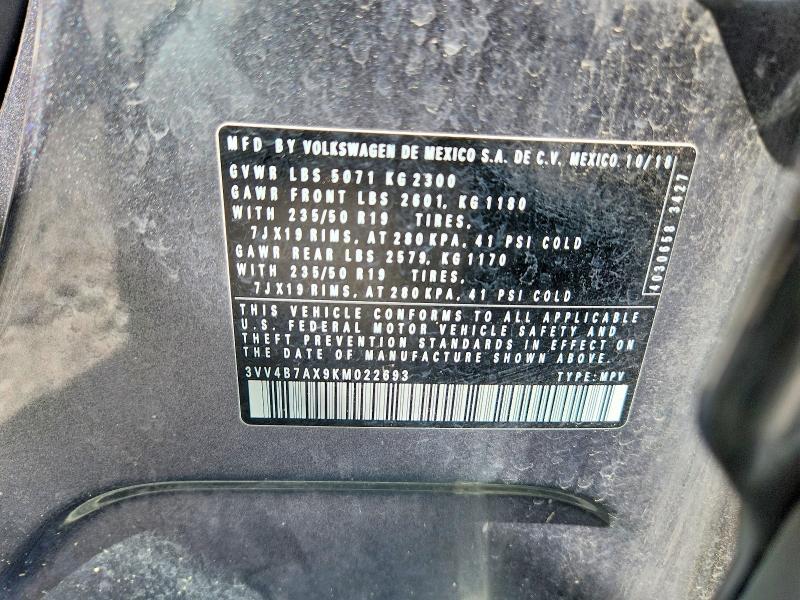 Aukcja sprzedaży 2019 Volkswagen Tiguan, vin: 3VV4B7AX9KM022693, numer aukcji: 56475316