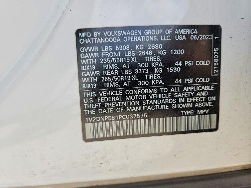 2023 Volkswagen Id.4 მანქანა იყიდება აუქციონზე, vin: 1V2DNPE81PC037575, აუქციონის ნომერი: 58757966