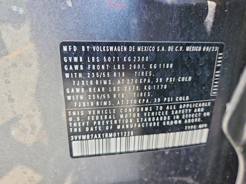 56617596 :رقم المزاد ، 3VVMB7AX1RM011228 vin ، 2024 Volkswagen Tiguan مزاد بيع