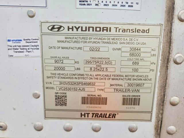 Aukcja sprzedaży 2023 Hyun Trailer, vin: 3H3V532K5PS469632, numer aukcji: 55912566